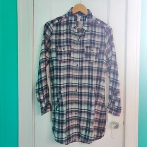 Forever 21 Plaid Long Sleeve Shirt Dress